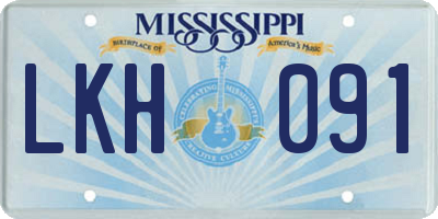 MS license plate LKH091