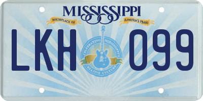 MS license plate LKH099