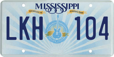MS license plate LKH104