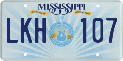 MS license plate LKH107