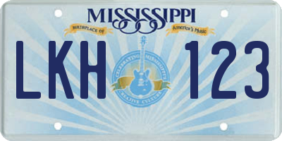 MS license plate LKH123