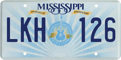 MS license plate LKH126