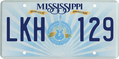 MS license plate LKH129