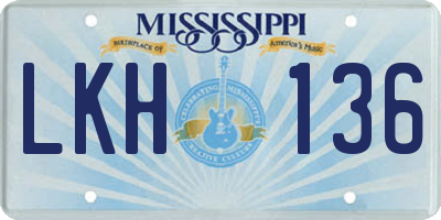 MS license plate LKH136