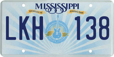 MS license plate LKH138