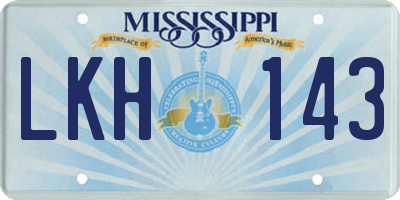 MS license plate LKH143