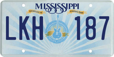 MS license plate LKH187