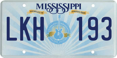 MS license plate LKH193