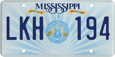 MS license plate LKH194