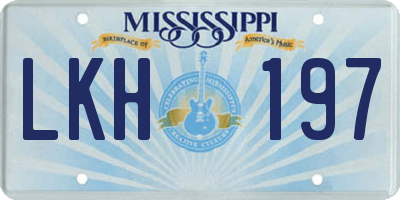 MS license plate LKH197