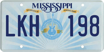 MS license plate LKH198
