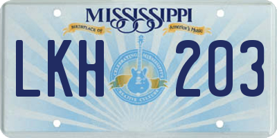 MS license plate LKH203