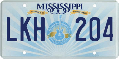 MS license plate LKH204
