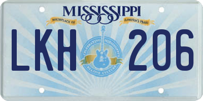 MS license plate LKH206