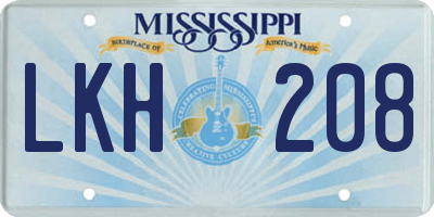 MS license plate LKH208