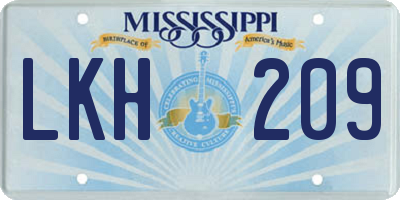 MS license plate LKH209