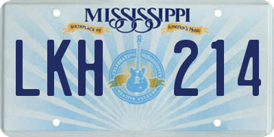 MS license plate LKH214