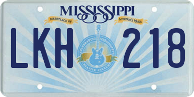 MS license plate LKH218