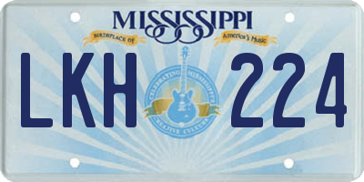 MS license plate LKH224
