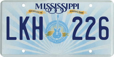 MS license plate LKH226