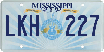 MS license plate LKH227
