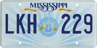 MS license plate LKH229