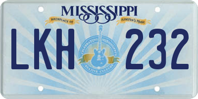 MS license plate LKH232