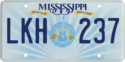 MS license plate LKH237