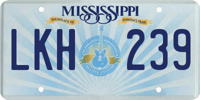 MS license plate LKH239