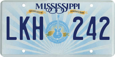 MS license plate LKH242