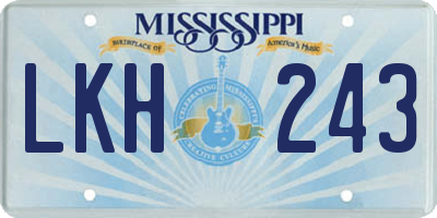 MS license plate LKH243