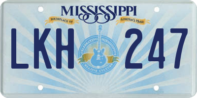 MS license plate LKH247