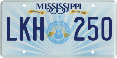 MS license plate LKH250