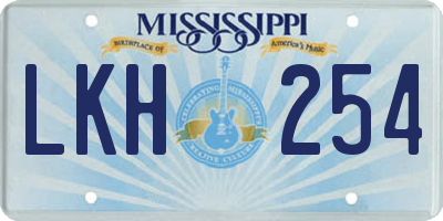 MS license plate LKH254