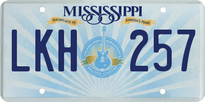 MS license plate LKH257