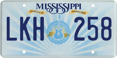 MS license plate LKH258