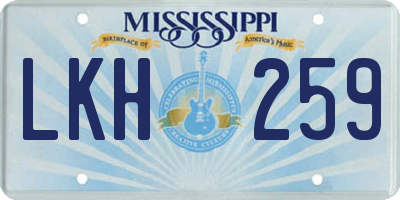 MS license plate LKH259
