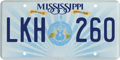 MS license plate LKH260