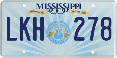 MS license plate LKH278