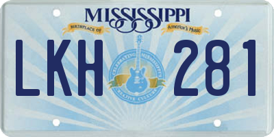 MS license plate LKH281