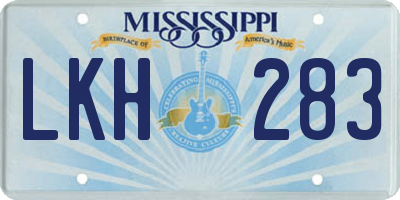 MS license plate LKH283