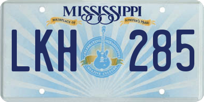 MS license plate LKH285