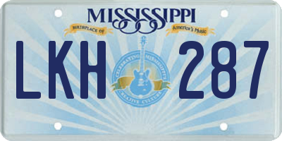 MS license plate LKH287