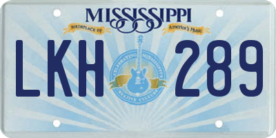 MS license plate LKH289