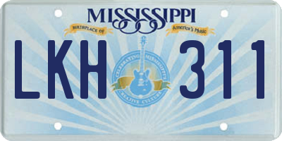 MS license plate LKH311