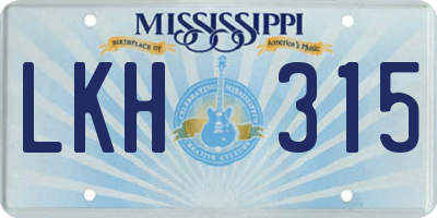MS license plate LKH315