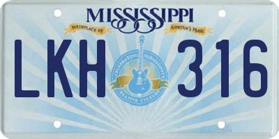MS license plate LKH316