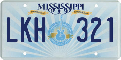 MS license plate LKH321