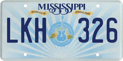 MS license plate LKH326