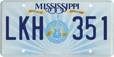 MS license plate LKH351